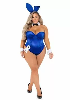 Roma Playboy Plus Size Royal Blue Bunny Costume For Women