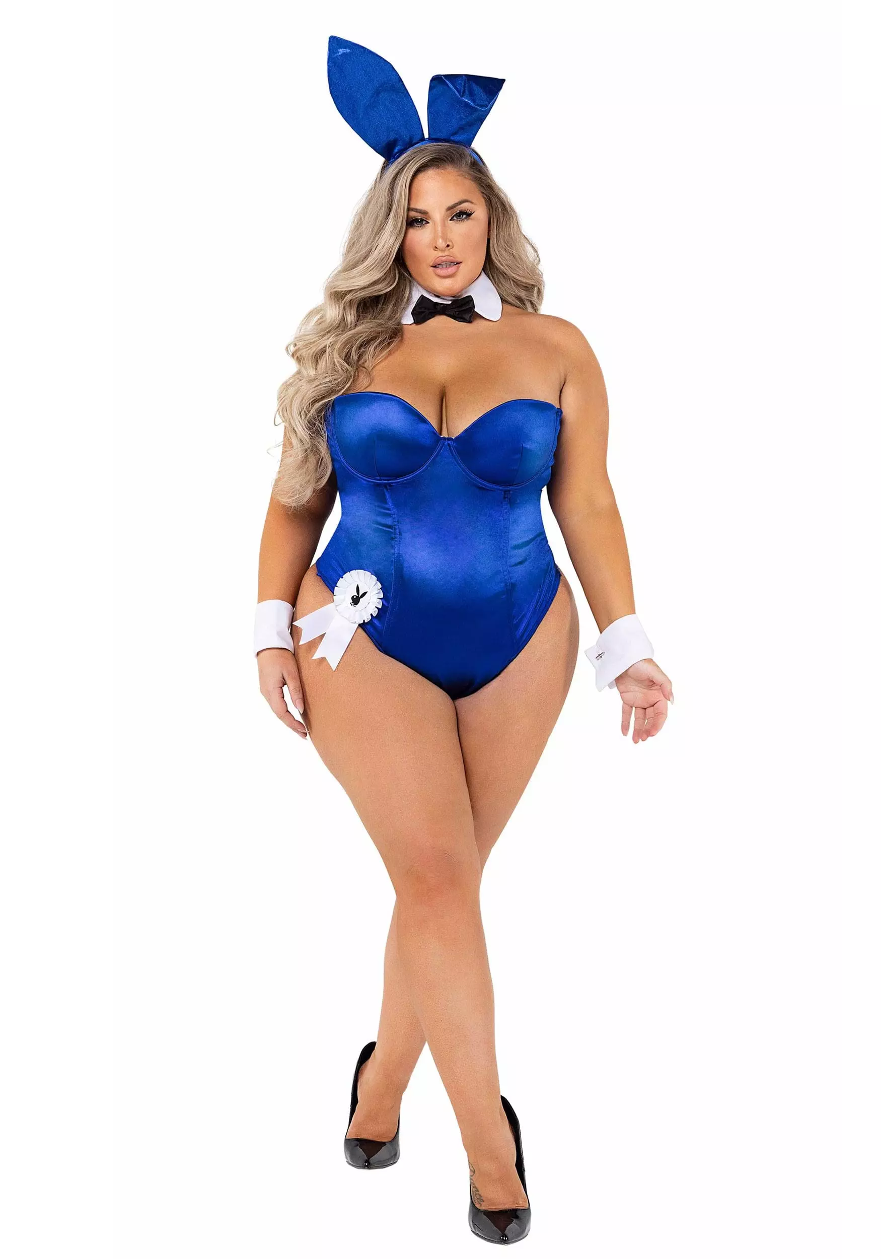 Roma Playboy Plus Size Royal Blue Bunny Costume For Women 1 Roma Playboy Plus Size Royal Blue Bunny Costume For Women