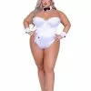 Roma Women's Playboy Plus Size White Bunny Costume