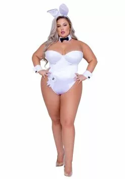 Roma Women's Playboy Plus Size White Bunny Costume