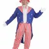 Boloparty Men's Plus Size Deluxe Uncle Sam Costume