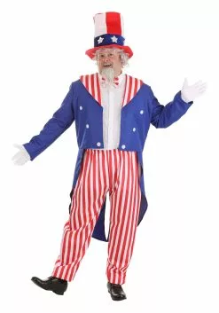Boloparty Men's Plus Size Deluxe Uncle Sam Costume