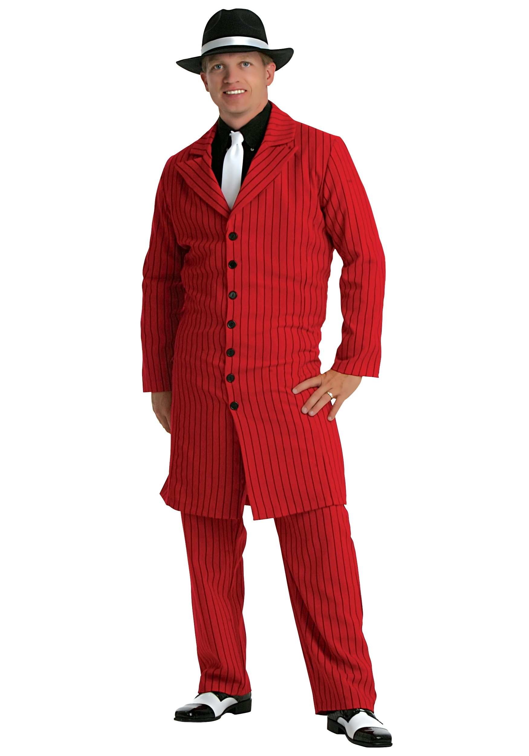 Fun Costumes Plus Size Red Gangster Zoot Suit Costume 1 Fun Costumes Plus Size Red Gangster Zoot Suit Costume