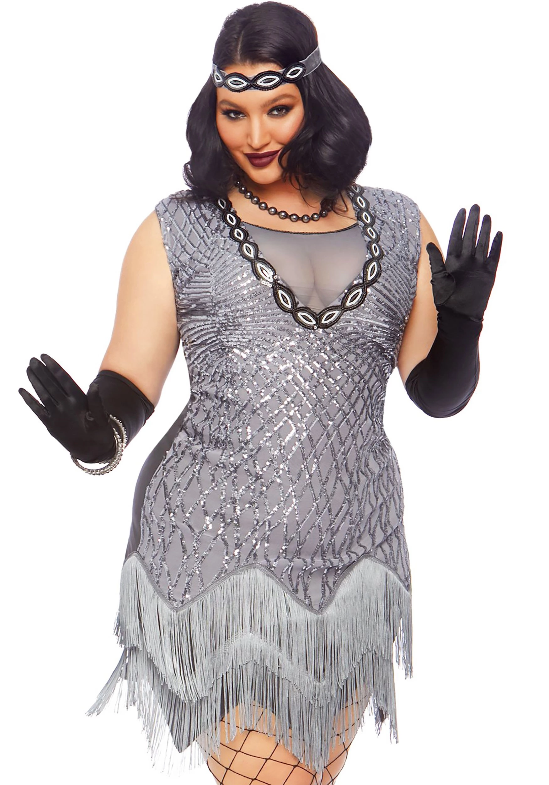 LEG AVENUE Women's Plus Size Roaring Roxy Flapper Costume 1 LEG AVENUE Women's Plus Size Roaring Roxy Flapper Costume