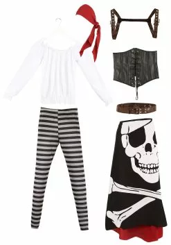 Fun Costumes Women's Plus Size Skeleton Flag Rogue Pirate Costume -Cheap Holiday Costumes Store plus size skeleton flag rogue pirate costume for women alt9