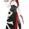 Fun Costumes Women's Plus Size Skeleton Flag Rogue Pirate Costume