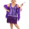 Fun Costumes Women's Plus Size Amethyst Purple Flapper Costume