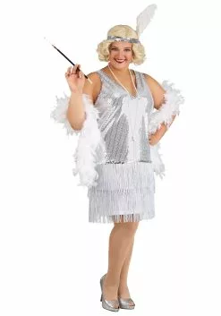 Fun Costumes Women's Plus Size Crystal Flapper Costume