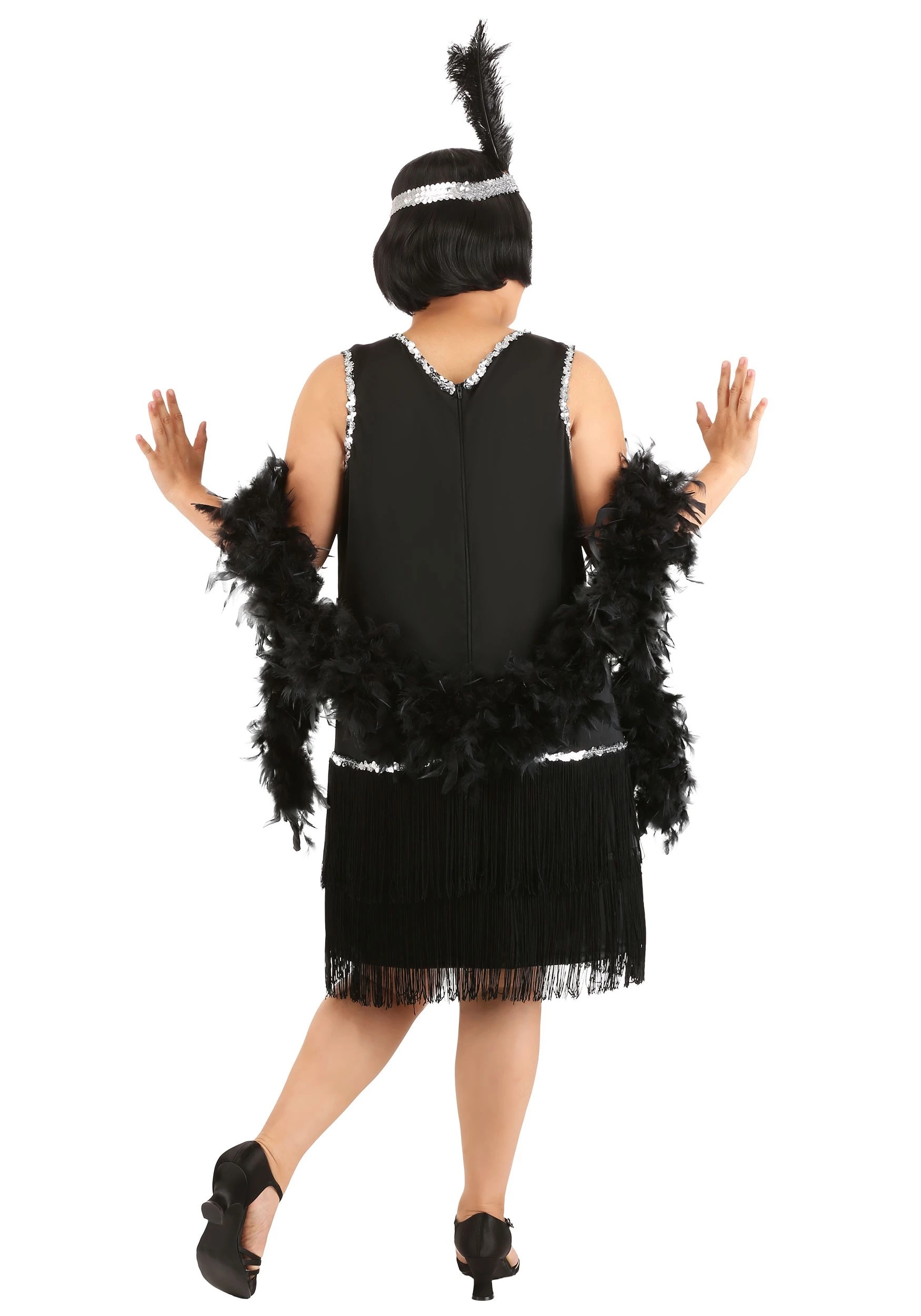 Fun Costumes Women's Plus Size Onyx Flapper Costume 2 Fun Costumes Women's Plus Size Onyx Flapper Costume - Image 2