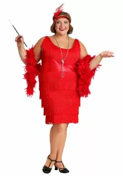 Fun Costumes Red Plus Size Flapper Costume