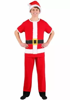 MJC International Santa Claus Cosplay Costume Tee, Lounge Pants, And Hat Set