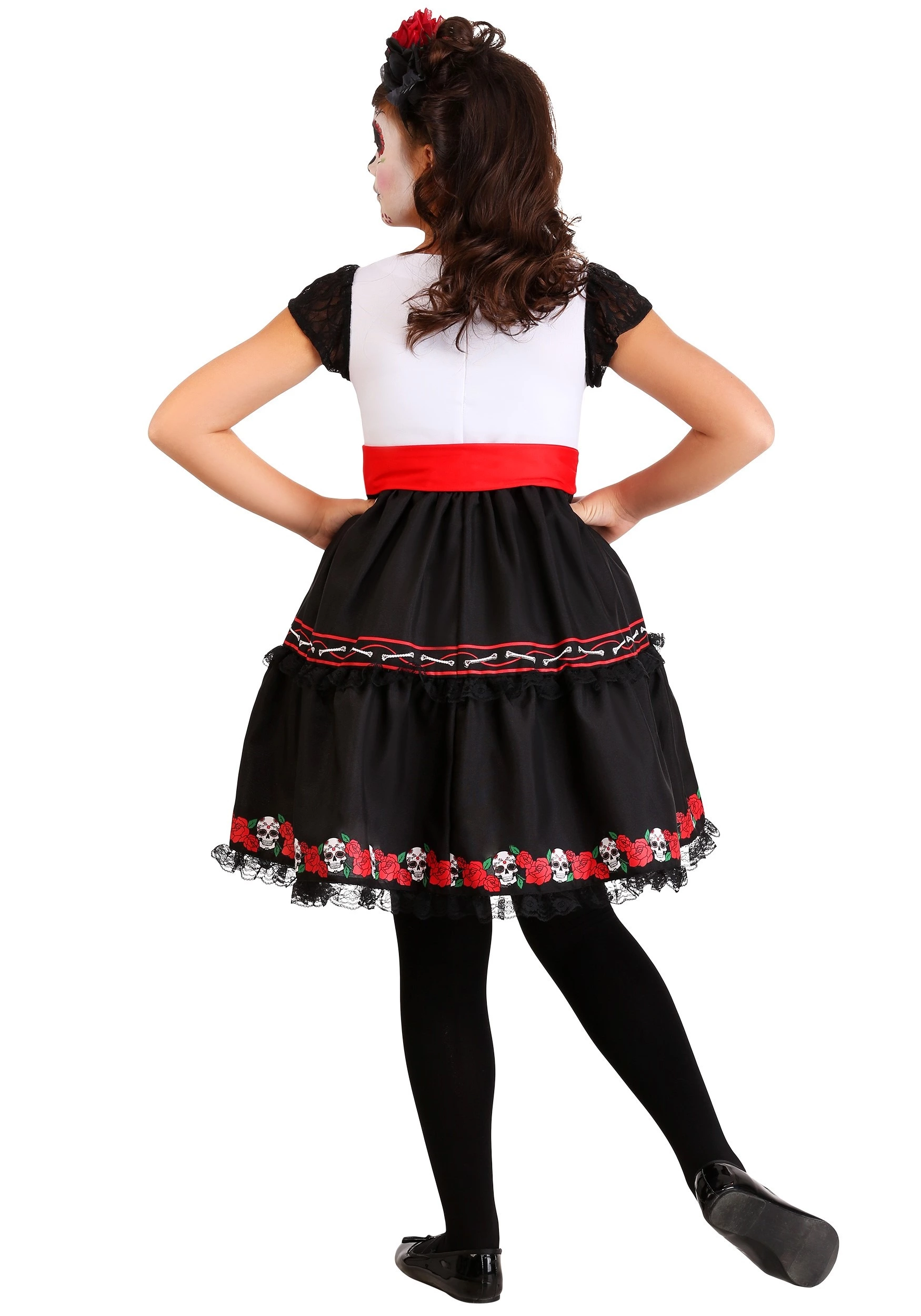 Fun Costumes Girl's Sassy Sugar Skull Costume 2 Fun Costumes Girl's Sassy Sugar Skull Costume - Image 2