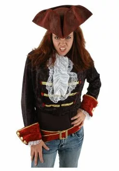 Elope Scallywag Blood Red Costume Hat For Adults