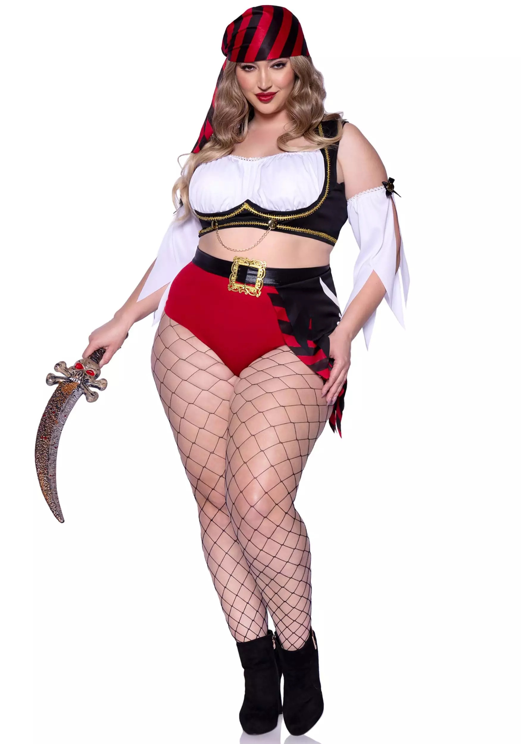 LEG AVENUE Plus Size Women's Sexy Wicked Pirate Wench Costume 1 LEG AVENUE Plus Size Women's Sexy Wicked Pirate Wench Costume
