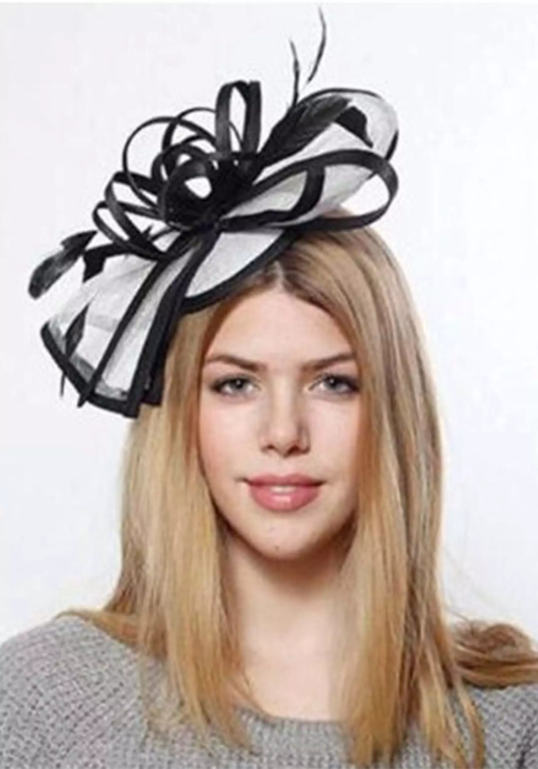 H.M. Smallwares Sinamay Black And Cream Fascinator 1 H.M. Smallwares Sinamay Black And Cream Fascinator