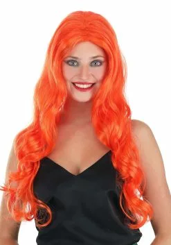 Partytime Wig Long Wavy Orange Wig For Women