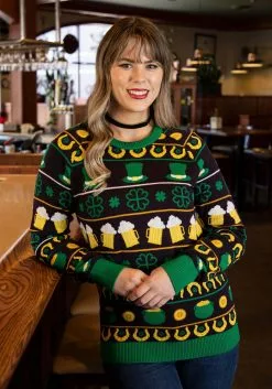 BigWan Apparel Co. St Patrick's Fair Isle Adult Sweater -Cheap Holiday Costumes Store st patricks fair isle sweater alt 4