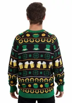BigWan Apparel Co. St Patrick's Fair Isle Adult Sweater -Cheap Holiday Costumes Store st patricks fair isle sweater alt 5