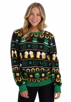 BigWan Apparel Co. St Patrick's Fair Isle Adult Sweater -Cheap Holiday Costumes Store st patricks fair isle sweater alt 7