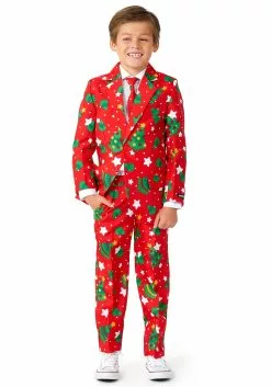 Opposuits Suitmeister Christmas Trees Stars Red For Boys
