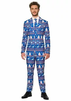 Opposuits Men's Blue Nordic Christmas Suitmeister Suit