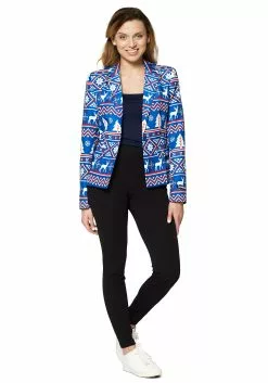 Opposuits Suitmeister Christmas Nordic Blue Women's Blazer