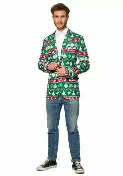 Opposuits Suitmeister Christmas Green Nordic Men's Blazer