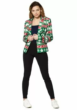 Opposuits Suitmeister Christmas Nordic Green Women's Blazer