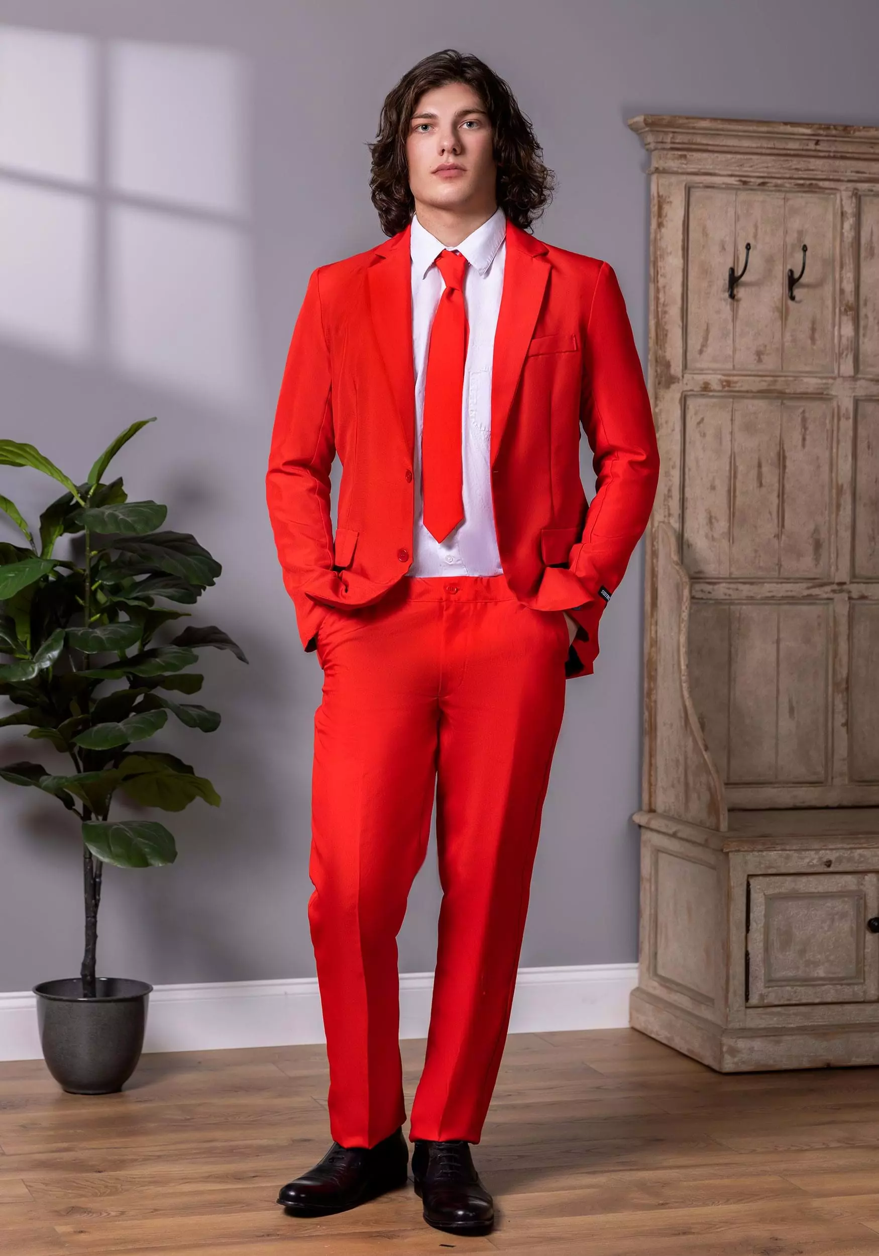 Opposuits Men's Suitmeister Solid Red Suit 2 Opposuits Men's Suitmeister Solid Red Suit - Image 2
