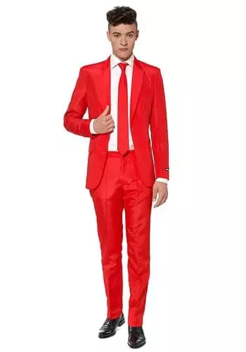 Opposuits Men's Suitmeister Solid Red Suit 4 Opposuits Men's Suitmeister Solid Red Suit - Image 4
