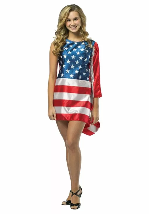 Rasta Imposta Teen Flag Costume Dress -Cheap Holiday Costumes Store teen flag dress