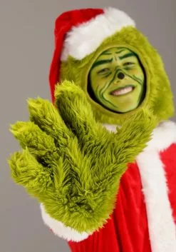 Elope Adult The Grinch Santa Open Face Costume -Cheap Holiday Costumes Store the grinch adult santa open face costume alt 3