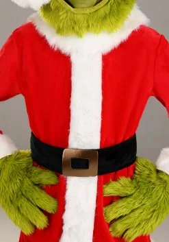 Elope The Grinch Santa Open Face Costume For Kids -Cheap Holiday Costumes Store the grinch child santa open face costume alt 2