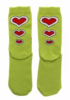Elope The Grinch Crew Socks 8 Elope The Grinch Crew Socks -Cheap Holiday Costumes Store the grinch costume crew socks alt 3