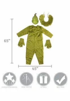 Elope Men's The Grinch Deluxe Jumpsuit W/ Latex Mask -Cheap Holiday Costumes Store the grinch deluxe mens s m jumpsuit w latex mask alt 5