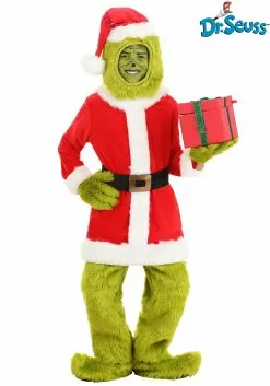 Elope The Grinch Santa Open Face Costume For Kids