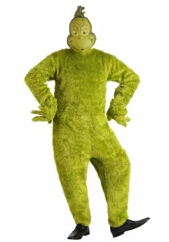 Elope Adult The Grinch Plus Size Santa Deluxe Jumpsuit With Mask -Cheap Holiday Costumes Store the grinch santa adult plus size deluxe costume alt 3