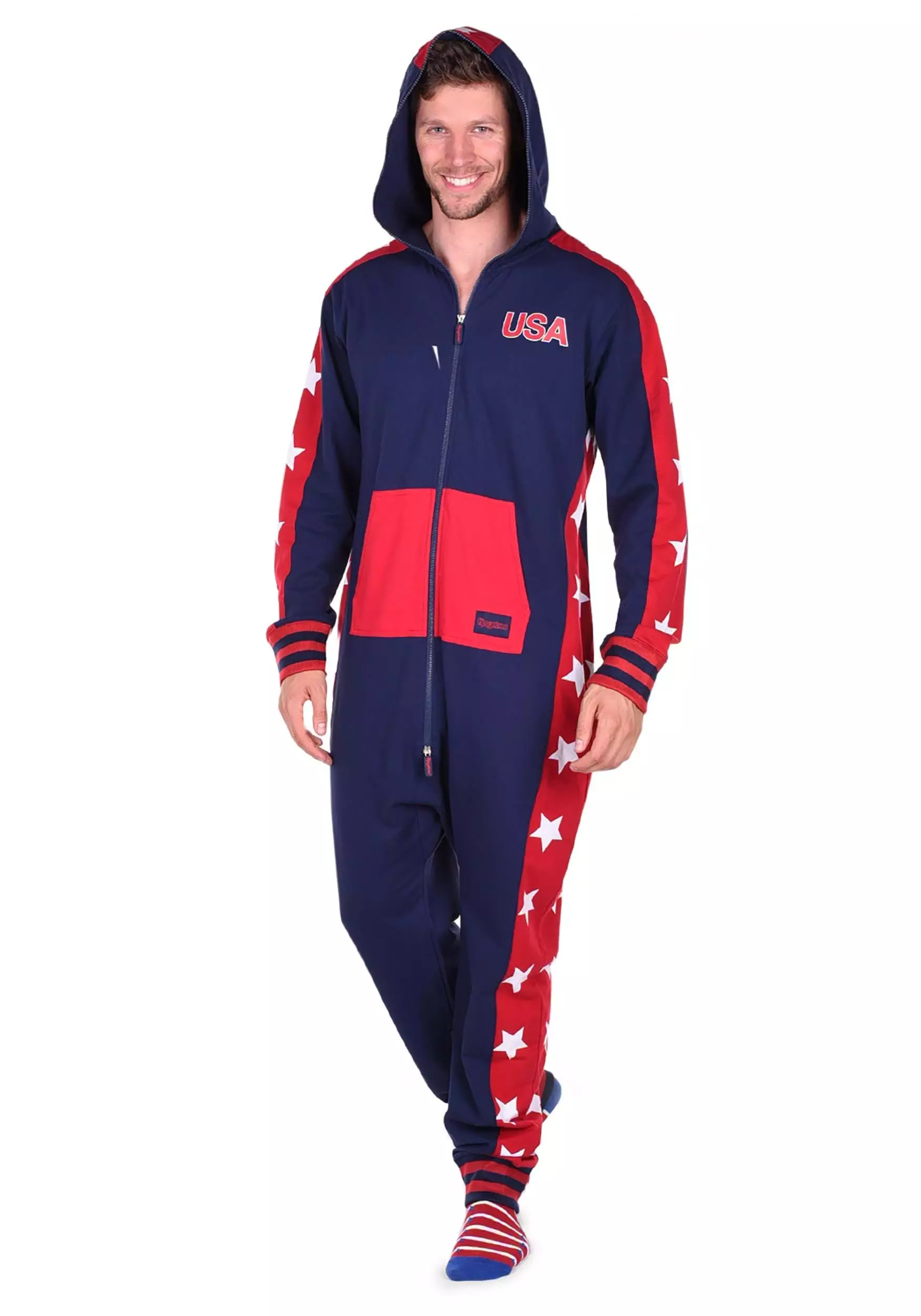 Tipsy Elves USA Stars Men's Jumpsuit Costume 1 Tipsy Elves USA Stars Men's Jumpsuit Costume