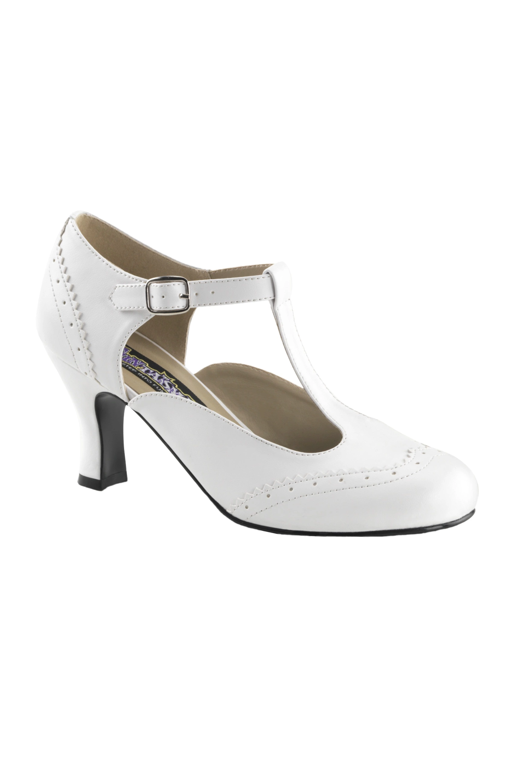 Pleasers USA, Inc. White Flapper Shoes For Women 1 Pleasers USA, Inc. White Flapper Shoes For Women