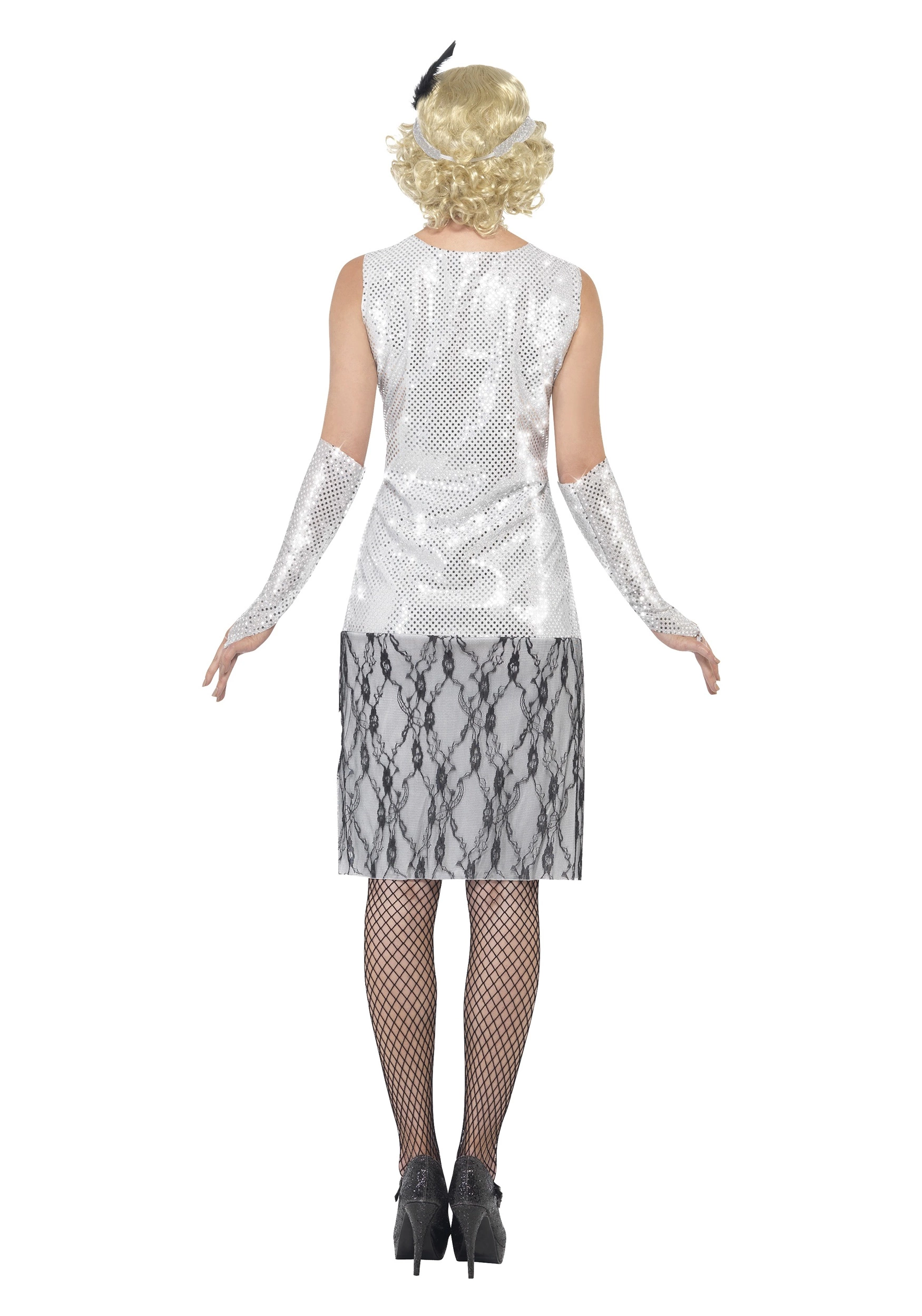 Smiffys Women's 1920s Silver Flapper Costume 2 Smiffys Women's 1920s Silver Flapper Costume - Image 2