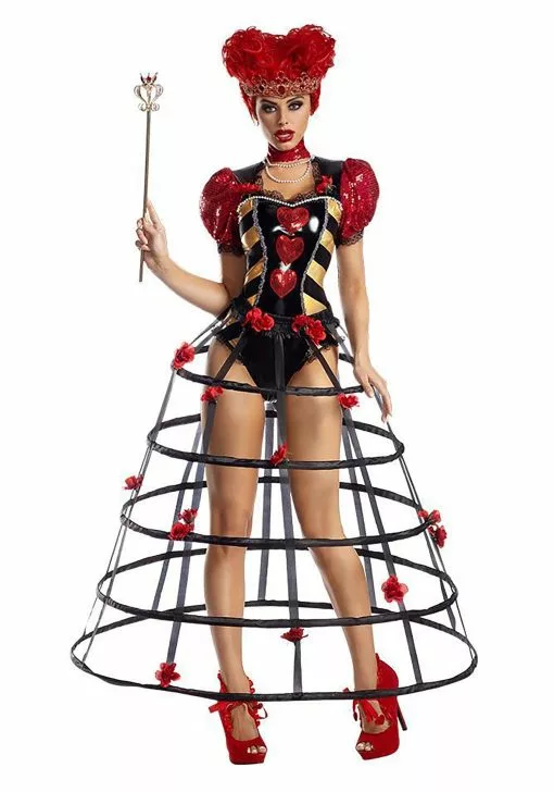 Party King Women's Caged Heart Queen Costume -Cheap Holiday Costumes Store womens caged heart queen