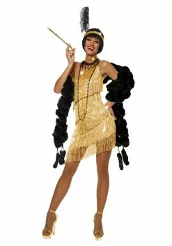 Goddessey Women's Dazzling Gold Flapper Costume