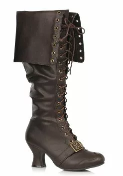 Ellie Women's Brown Lace Up Pirate Boot