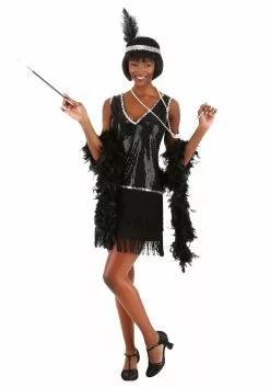 Fun Costumes Womens Onyx Flapper Costume
