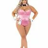 Roma Womens Plus Size Pink Playboy Bunny Sexy Costume