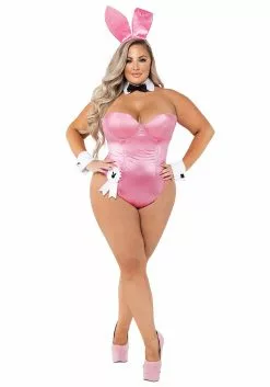 Roma Womens Plus Size Pink Playboy Bunny Sexy Costume