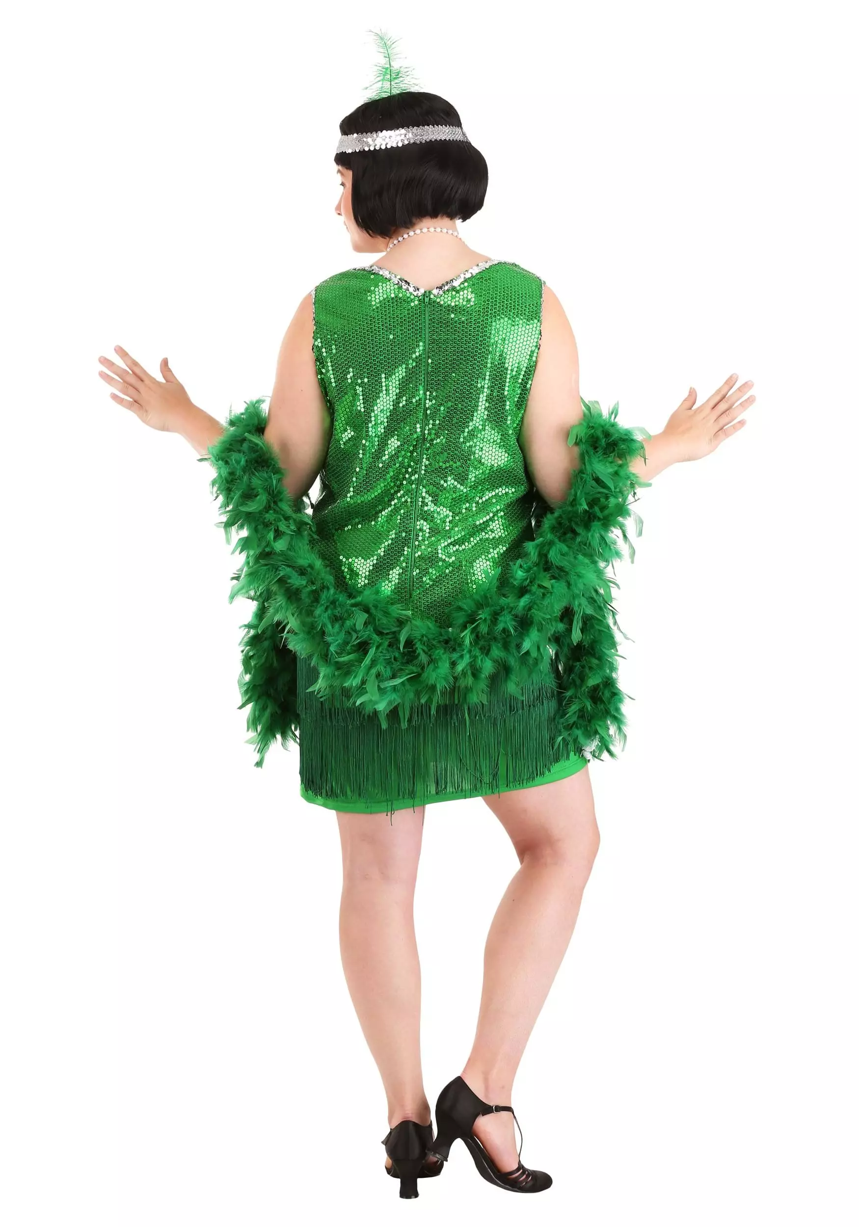 Fun Costumes Women's Plus Size Emerald Flapper Exclusive Halloween Costume 2 Fun Costumes Women's Plus Size Emerald Flapper Exclusive Halloween Costume - Image 2