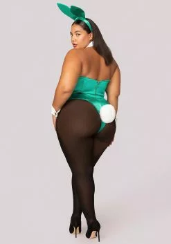 Roma Women's Green Playboy Bunny Plus Size Costume -Cheap Holiday Costumes Store womens plus size playboy green bunny costume alt 2