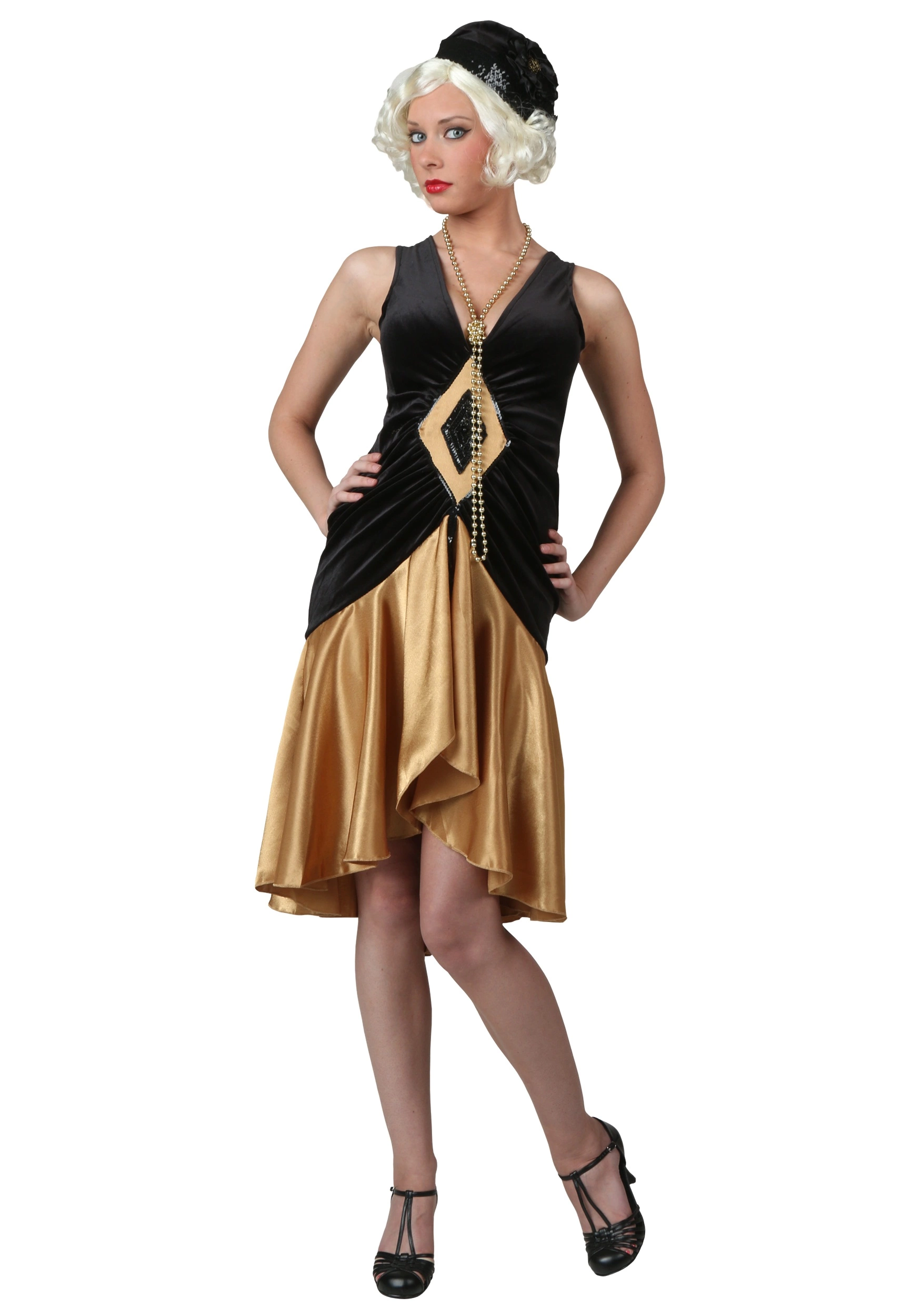 Fun Costumes Roaring 20's Women's Velvet Diamond Flapper Costume 1 Fun Costumes Roaring 20's Women's Velvet Diamond Flapper Costume
