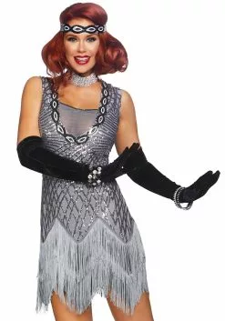 LEG AVENUE Roaring Roxy Flapper Costume For Women 5 LEG AVENUE Roaring Roxy Flapper Costume For Women -Cheap Holiday Costumes Store womens roaring roxy flapper costume alt 2